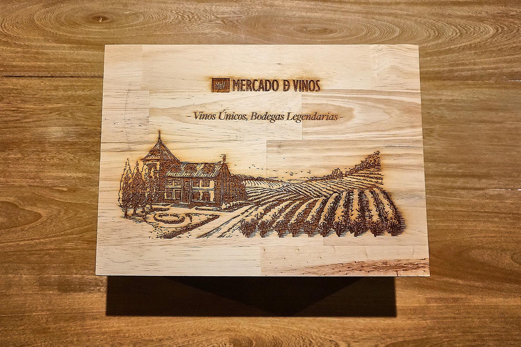 Caja de Madera para Seis Botellas de Dos Pisos