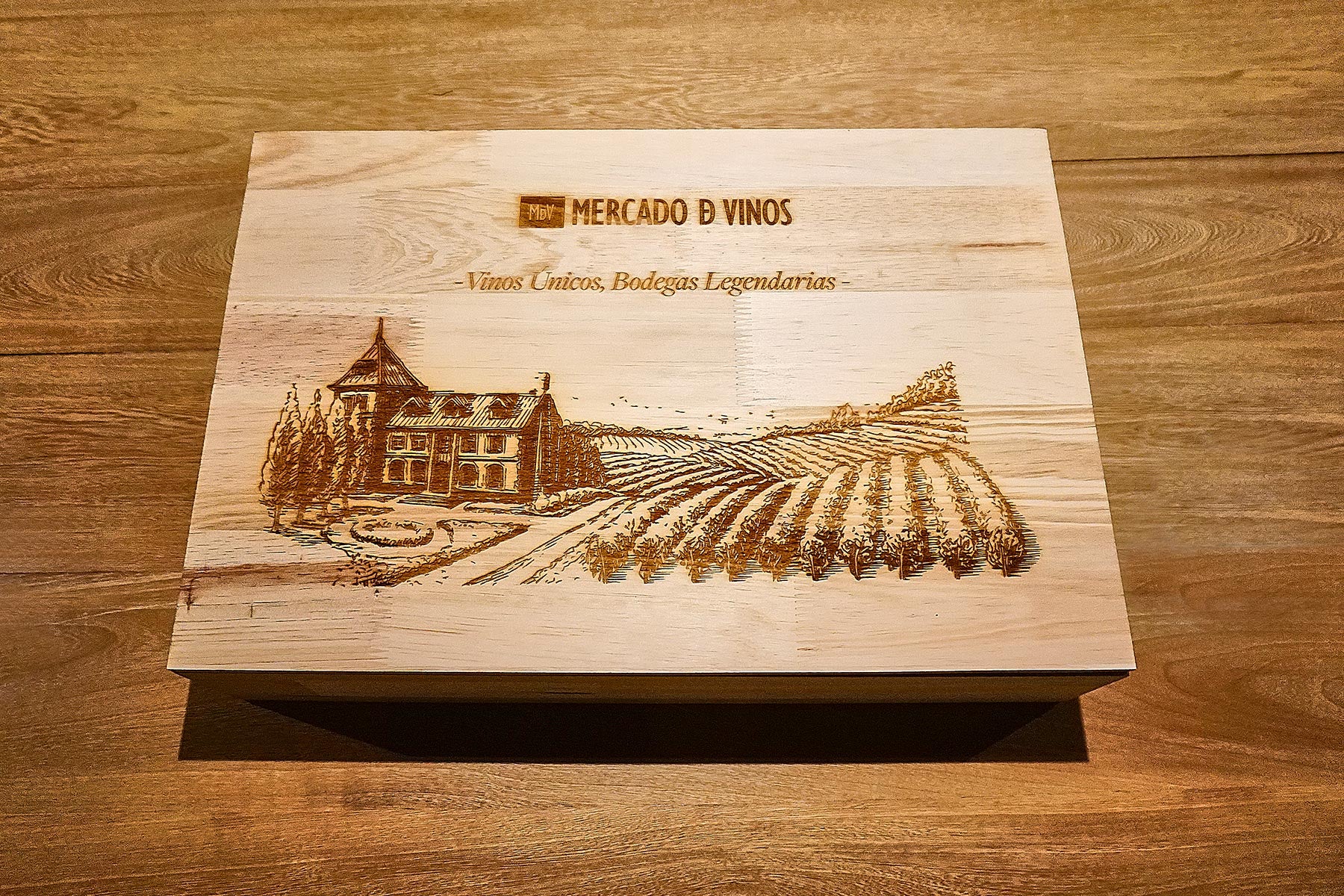 Caja de Madera para Seis Botellas de un Piso